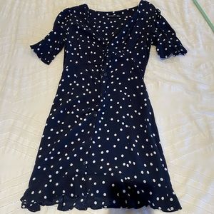 Bershka Polka Dot Button Down Dress